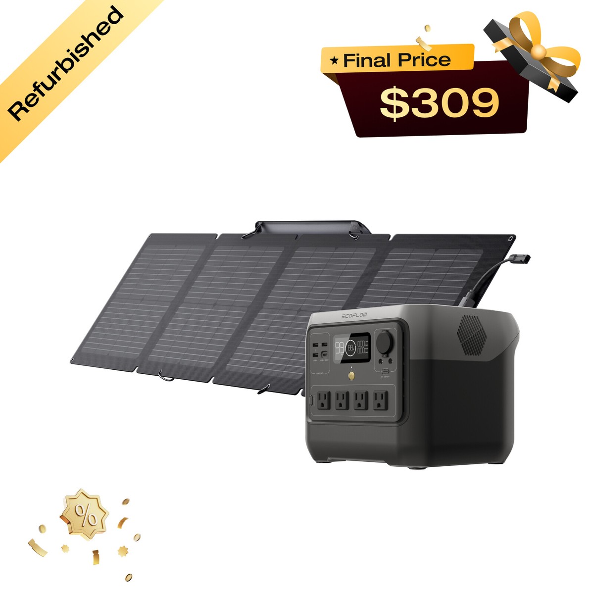 EcoFlow Solar Generator RIVER 2 Pro 768Wh+110W Solar Panel EcoFlow Solar Generator RIVER 2 Pro 768Wh+110W Solar Panel
