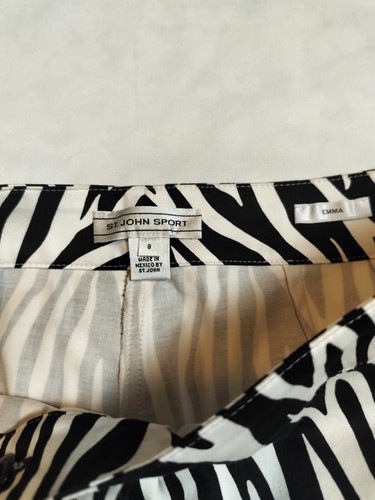 Officecore-SirenBoss-Safari-Preppy-Chic ST.JOHN SPORT Emma Zebra Pantaloni Donna 8 - Foto 6 di 10