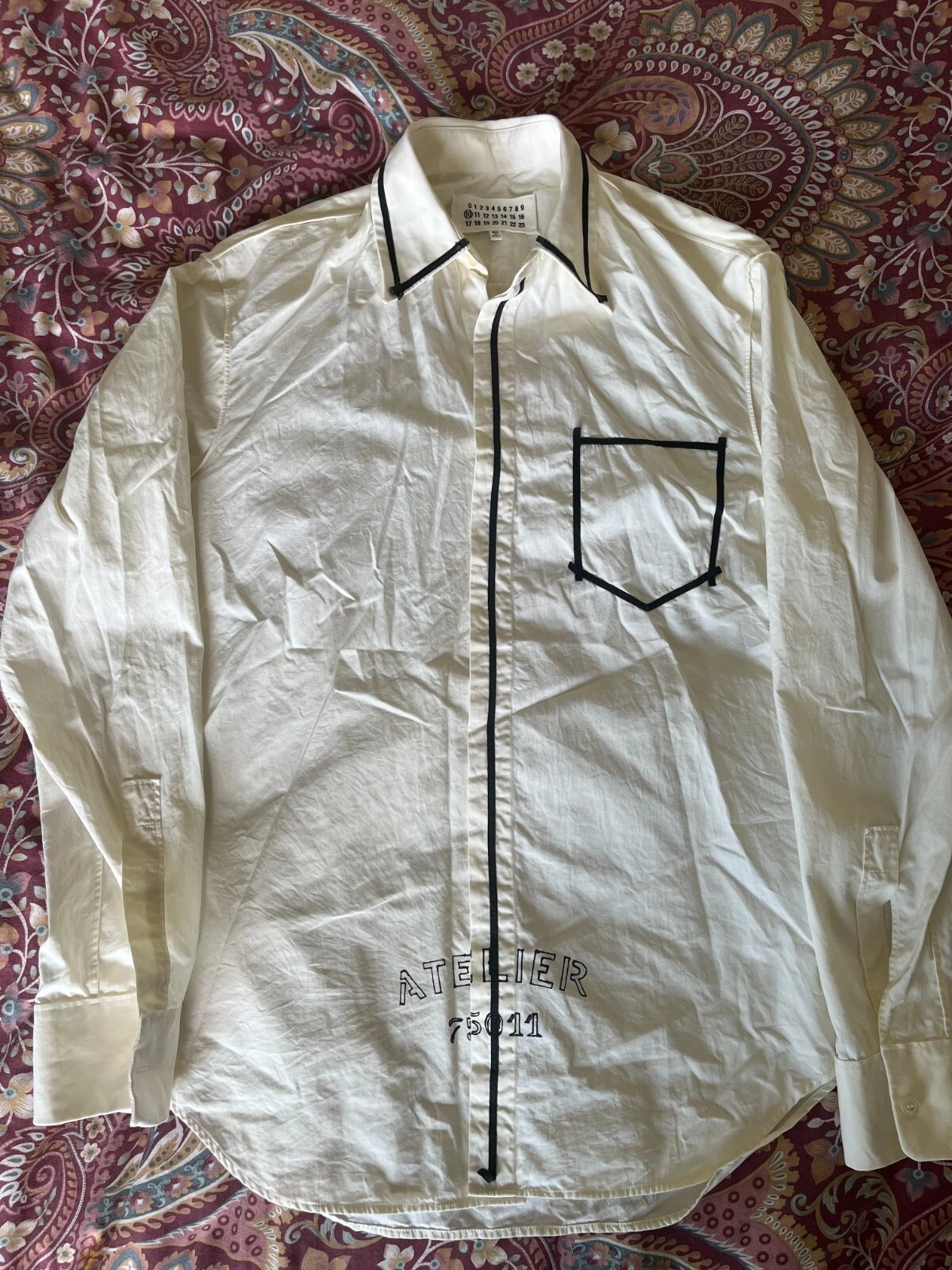 Camicia da uomo Maison Margiela manica lunga abbottonata cotone TAGLIA media