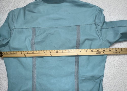 NWT Jakett NY Women’s XS Turquoise Lambskin Leather Western Button Shirt Jacket - Picture 12 of 15