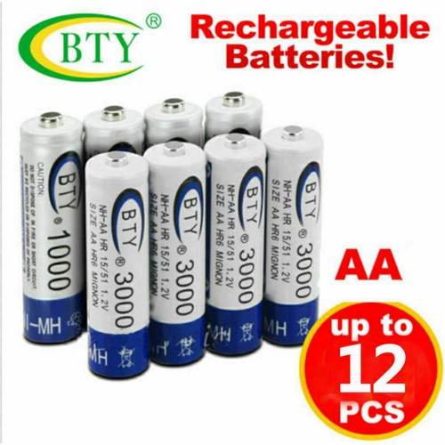 Lot of 4-20pcs BTY AA 2A Rechargeable Battery Ni-MH 1.2V 3000mAh LED USPS Ship - Picture 11 of 13
