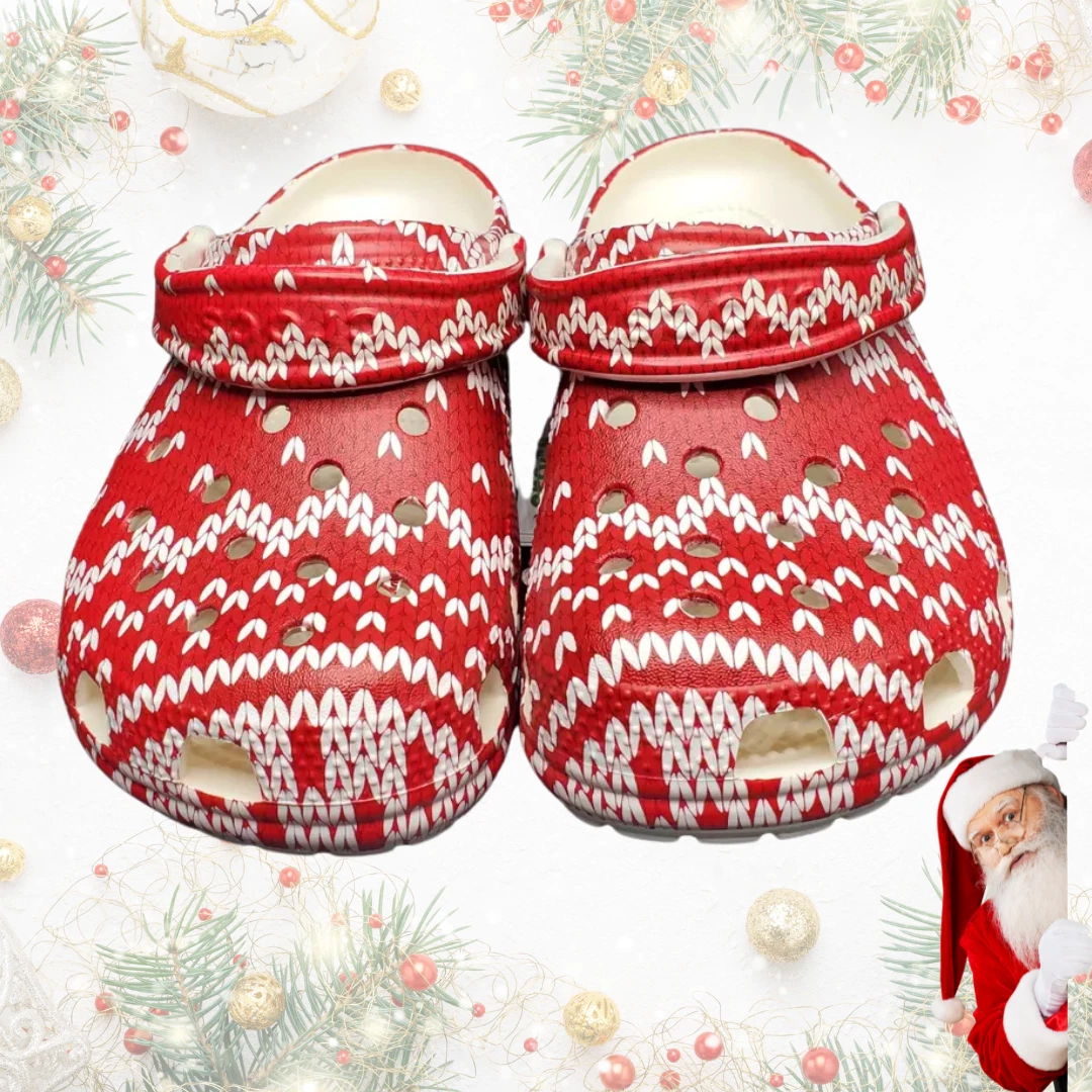 Christmas Red-White Unisex Clogs