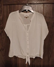 OLIVE and OAK Brand, Women's Oversized Blouse, Size: Small (White)