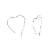 1 Paar Ohrringe Durchzieher Creolen 925 Sterling Silber Herz