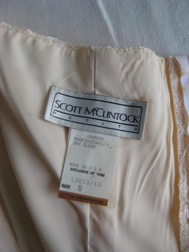 VTG 80s Scott McClintock Peach Strapless Dress & Jacket Lace Overlay USA Size 6 - Picture 14 of 18
