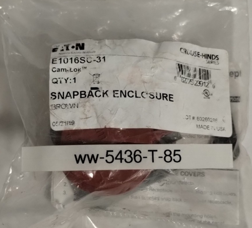 NEW Eaton Cooper Crouse-Hinds E1016SC-31 Cam-Lok Snapback Enclosure Cover Brown - Picture 2 of 4