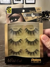 EBIN CATTITUDE LASHES WILD CAT 3D FALSE STRIP BLACK EYELASHES