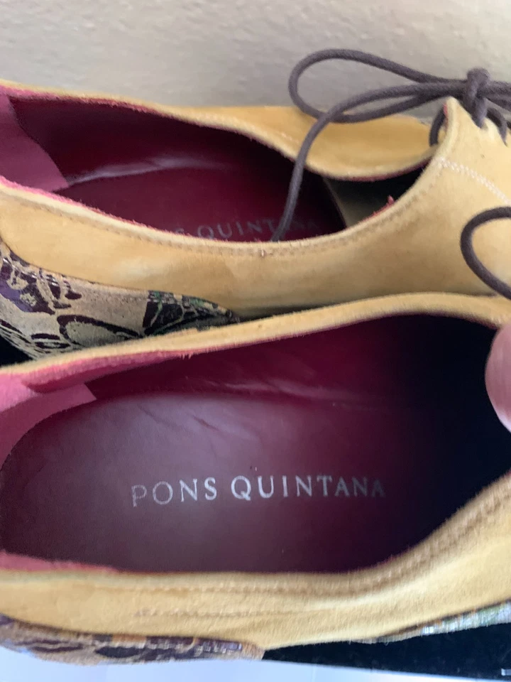 Zapatos Pons Quintana Floral Gamuza con Cuero Cuña Oxford EU 41 (US 11)) Foto 4 de 4