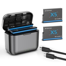 2 Pack 2800mAh Battery  Charger Hub For Insta360 X5 Action Camera Set