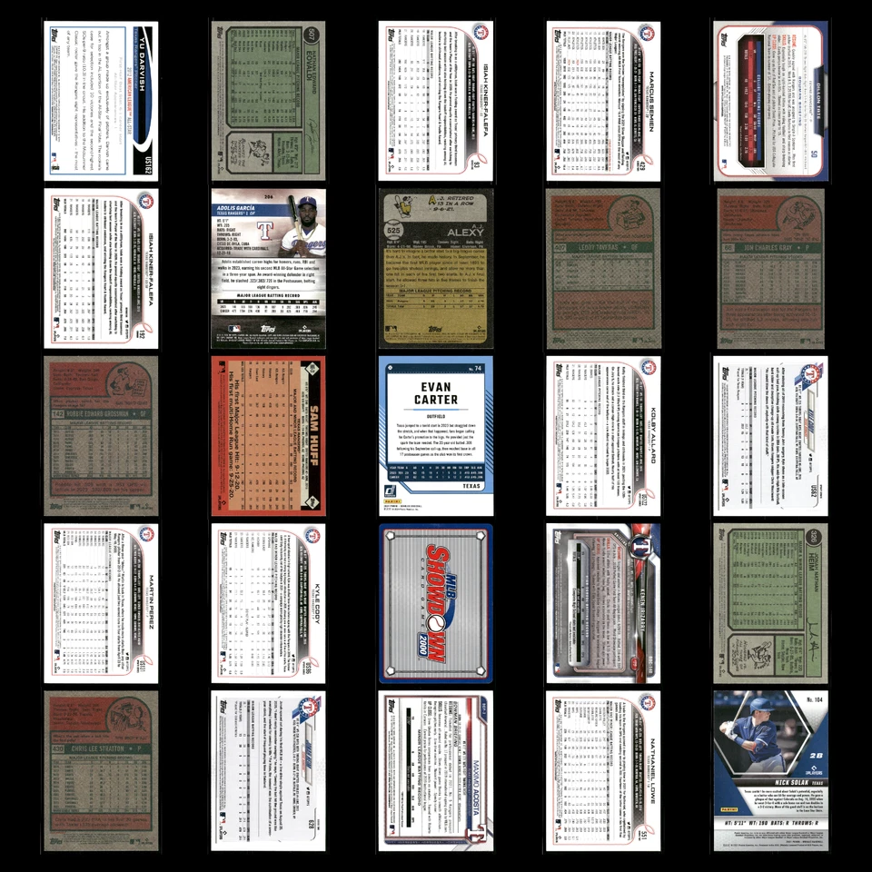 Lote de 25 tarjetas de béisbol de los Rangers de Texas Actualización Topps Juego de Estrellas Yu Darvish Casi Nuevo MLB Foto 2 de 4