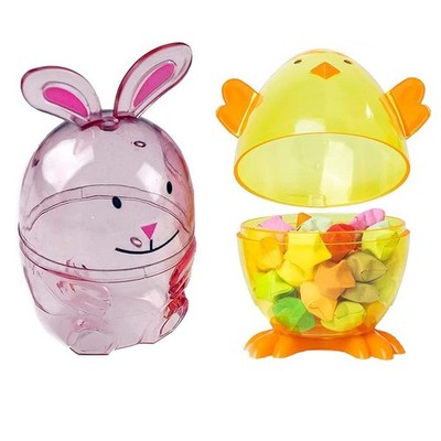 Kunststoff befüllbare Eier Osterhase und Küken Figur 2 Stück für Eiersuche