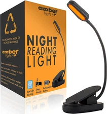 Giftable Amber Book Light - Blue Light Blocking - Night Reading Booklight Store.