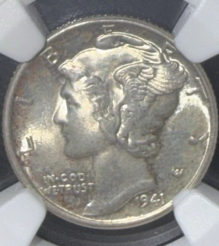1941 Mercury Dime Silver $.10 Graded MS64