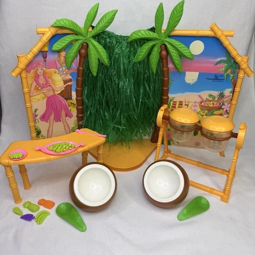 Vintage Barbie Hawaiian Ice Party Playset Luau BBQ Mattel 1990 Stage 7163