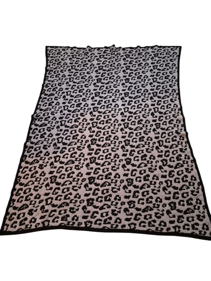 Barefoot Dreams CozyChic Blanket In The Wild Animal Print 563 Black Gray 64 x 76 - Image 3 of 4