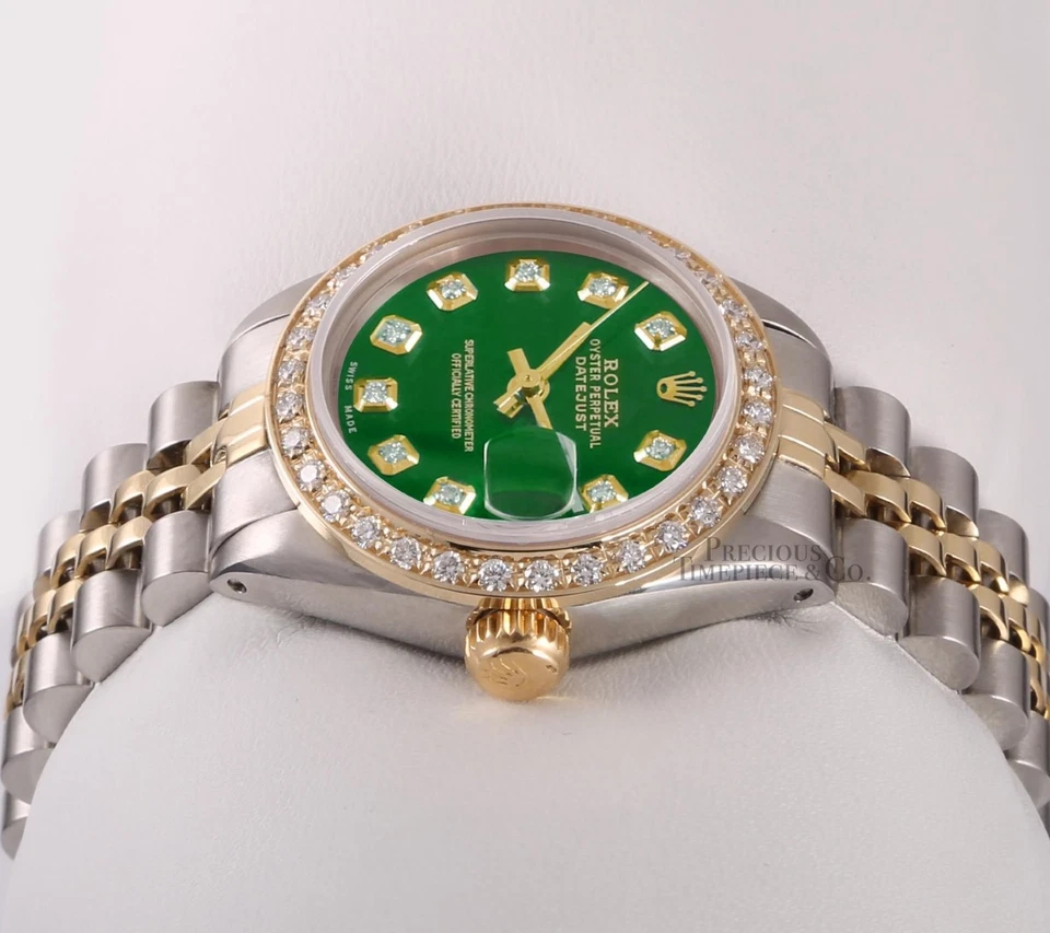 Rolex Lady Datejust 26mm Two-Tone Jubilee 18K Diamond Bezel Green Diamond Dial - Image 3 of 4