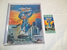 1980 Super Bowl 14 Pittsburgh Steelers Chuck Noll Signed Program Ticket Stub