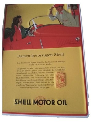 Demar Blechschild Shell Motor Oil Retro Werbeschild Gelb Metall Fahrzeuge