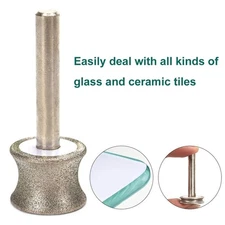 Diamond Grinding Concave Wheel Burrs Bit Glass Edge Trimming Rotary Drill Tools