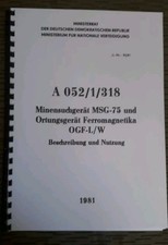 NVA VORSCHRIFT DV A 052/1/318 MINENSUCHGER&Auml;T MSG-75 ORTUNGSGER&Auml;T OGF-L/W
