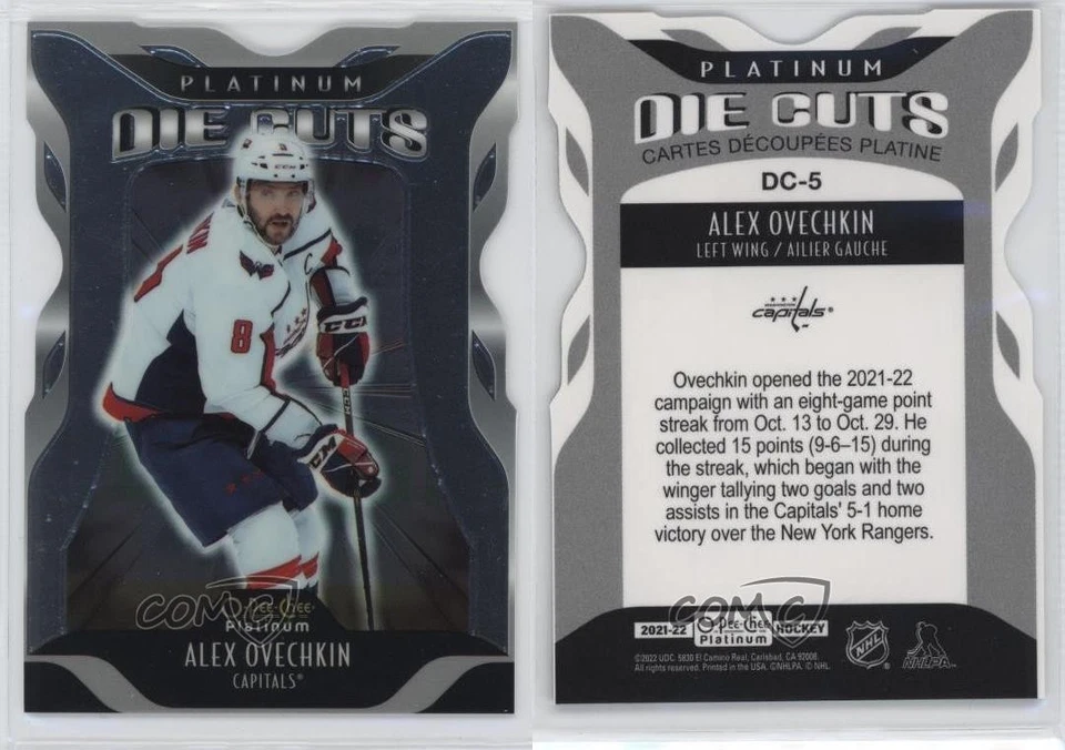 2021-22 O-Pee-Chee Platinum Platinum Die Cuts Alex Ovechkin #DC-5 - Image 3 of 3