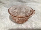 Vintage Sharon Cabbage Rose Tea Cup Pink Depression Glass Federal Glass