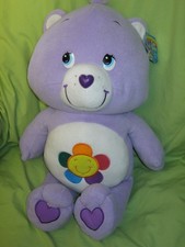 Play Along 2004 TCFC Care Bears HARMONY BEAR Large Purple 26" JUMBO PLUSH w/ Tag