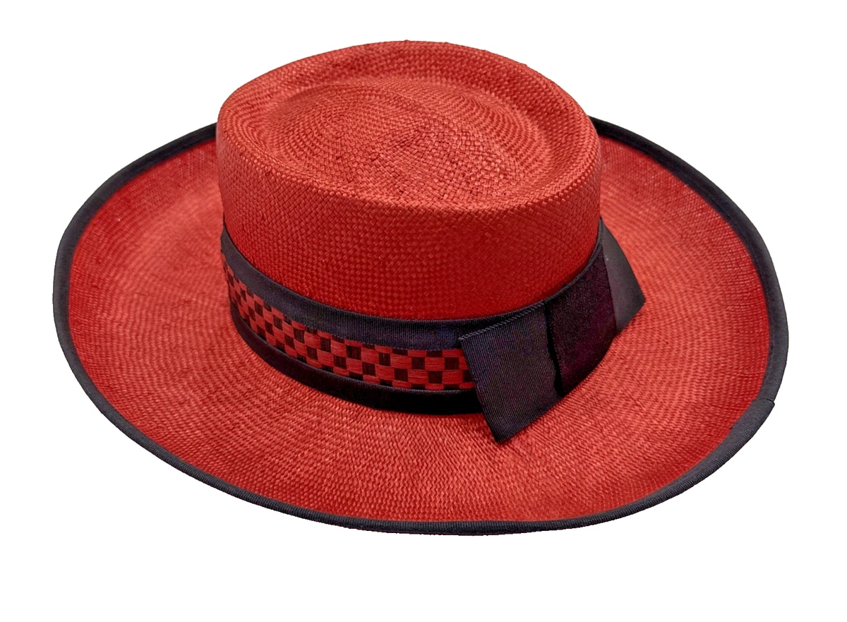 Greenpacha Panama Canvas Red Hat NWT Red Straw Hats for Women for sale | eBay main image 3