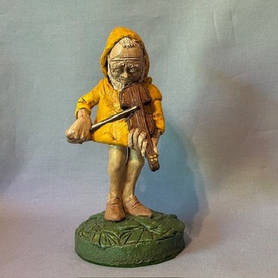 Vintage Eric Westfall Figurine Gnome Signed Dwarf Betty Jean Gift Hobbit Violin
