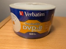 NEW 50 VERBATIM Blank 16X DVD-R DVDR White Inkjet Hub Printable 4.7GB Media Disc
