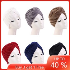 Muslim Women Knitted Twist Knot Hijab Bonnet Hat Turban Hair Loss Chemo Cap Wrap