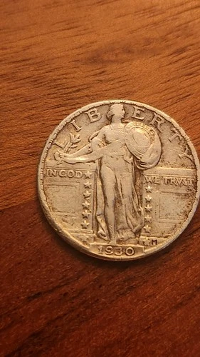 1930-P STANDING LIBERTY QUARTER SILVER COIN - VG/F DETAILS