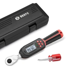 VANPO Digital Torque Wrench 3/8 Inch drive(5-99.5 ft-lbs./6.8-135Nm), ±2% T