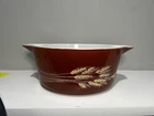Vintage Pyrex 475-B Rust Autumn Harvest Wheat Casserole Dish Bowl No Lid 2.5 Qt.