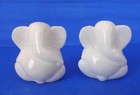 2 Piece Set Handmade Home Decor Indian Small Lord Ganesh Marble Statue Sculpture