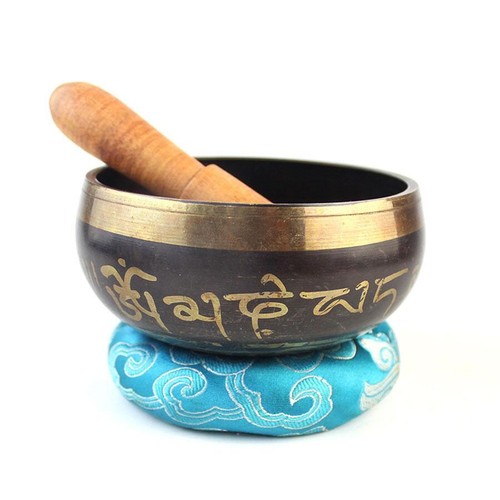 Tibetan Buddhism Nepal Traditional Meditation Healing Singing Bowl & Mat Striker - Picture 2 of 6
