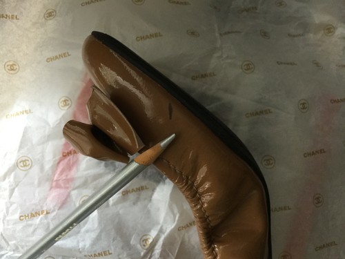MIU MIU braune Lackleder Ballerinas mit Schmucksteinen Größe 8,5 US 38,5 EU - Bild 6 von 6