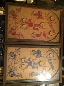 Vintage-Early-1900-039-s-Clownin-Pinball-Machines-Games-Functional-Toys-St-Louis