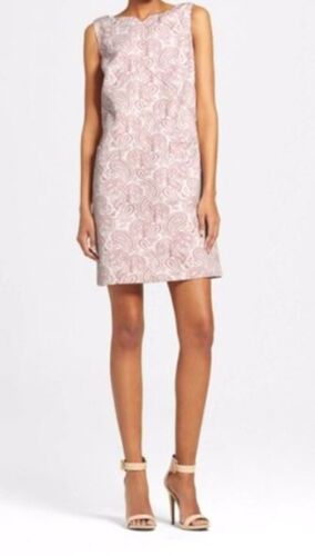 Victoria Beckham Pink & Cream Paisley Sleeveless Shift Dress Size Medium NWOT