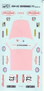 Décalcomanie 1/43 Pour Peugeot 304 Gr2 - Édition Cévennes 1975 - JPS Miniatures