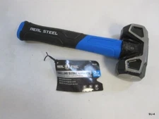 REAL STEEL Sledge Hammer, 3 lbs Drilling Club Hammer for Striking Rubber Grip