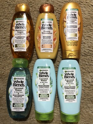 6 Whole Blends MOROCCAN ARGAN & CAMELLIA OILS Shampoo-Conditioner Honey Coconut