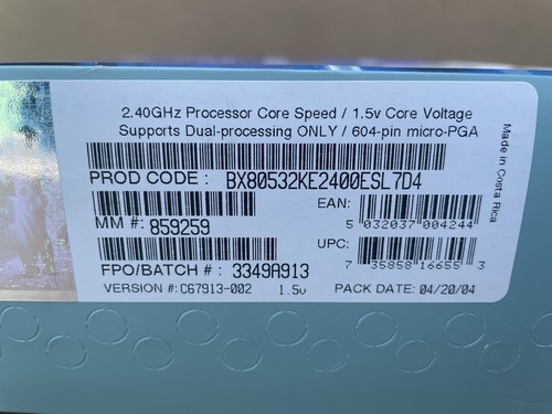 PROCESSORE INTEL XEON 2,40 GHZ DUAL 604 PIN MICRO-PGA SL7D4 NUOVO SIGILLATO 2004 - Foto 5 di 13