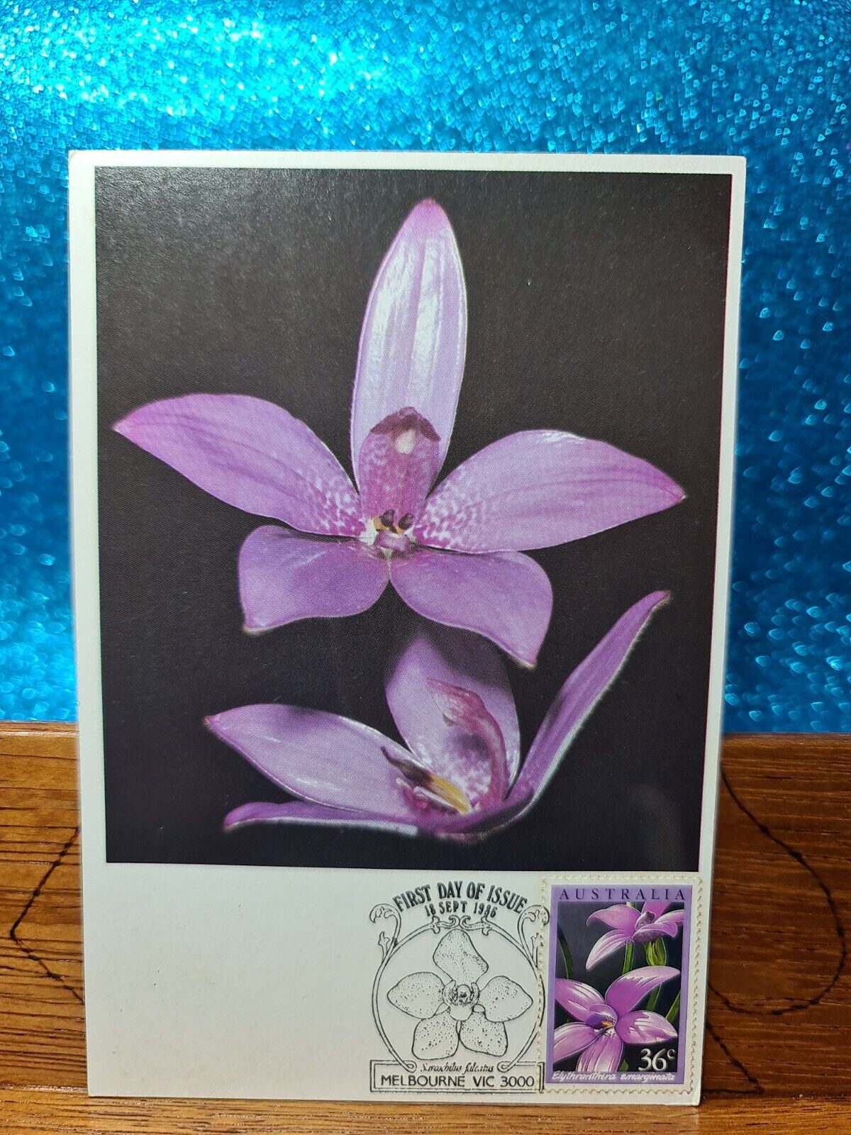First Day Cover Postcard????1986 36c お求めやすく価格改定 Melbourne VIC AUSTRALIAN チープ ???? ORCHIDS NATIVE