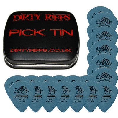 24 x Dunlop Tortex Jazz III 3 XL Gitarren-Plektren/Gitarrenplektren 1,00 mm in einer Plektren-Dose