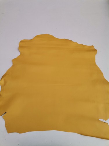 Sheep genuine leather, lambskin nappa leather hide for crafts col. yellow - Picture 4 of 7
