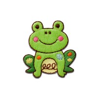 Frosch Kindlich Tier - AufnäHer, BüGelbild, AufbüGler, GrößE: 4 X 3,7 Cm