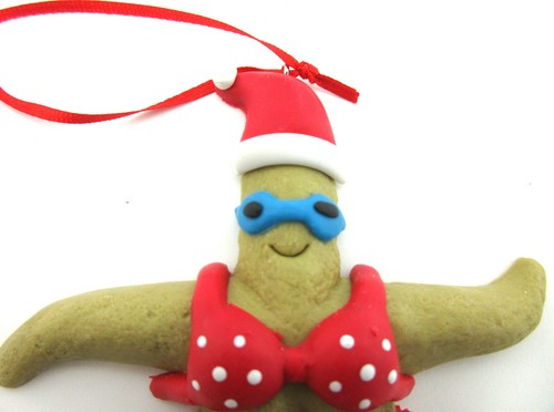 Female Bikini Starfish Santa Christmas Tree Ornament - Picture 6 of 6
