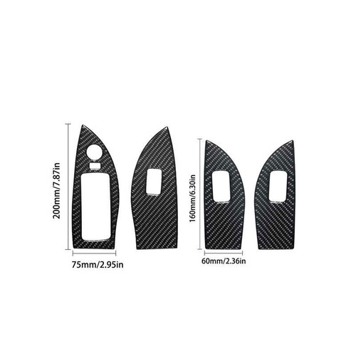 4PCS Carbon Fiber Window Lift Switch Panel Cover Trim For Chevy Impala 2014-2020 - Picture 3 of 19