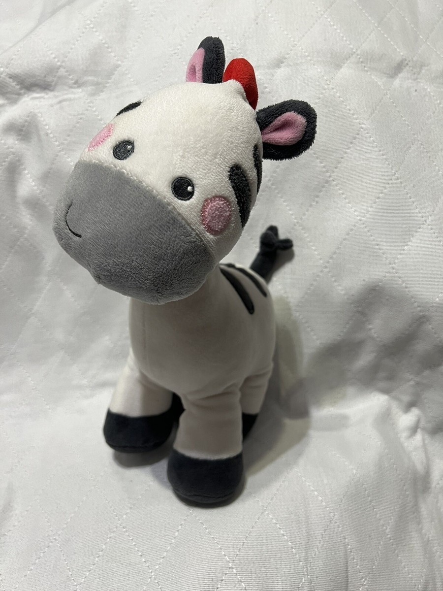 Fisher-Price Musical Waggy Giraffe Wind Up Head Moves White Red Plush Toy  11